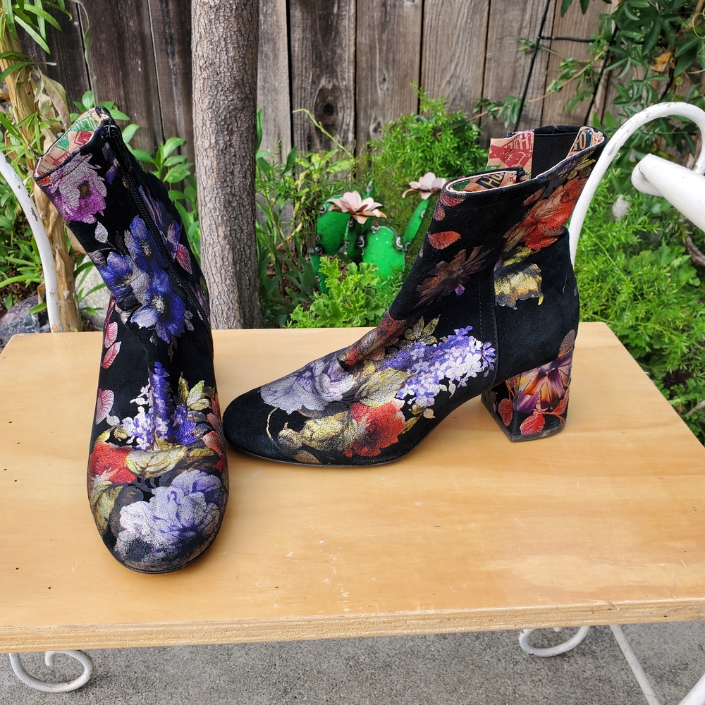 Miss L Fire Floral Patterned Women's Ankle Boots